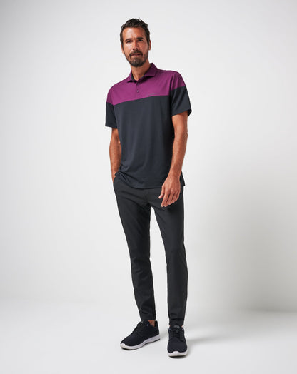 Burnley Pushback Polo Black | Travis Mathew Premium