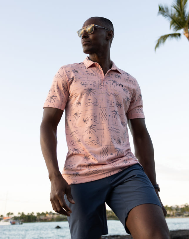 Coconut Palm Polo Heather Blush | Travis Mathew Popular
