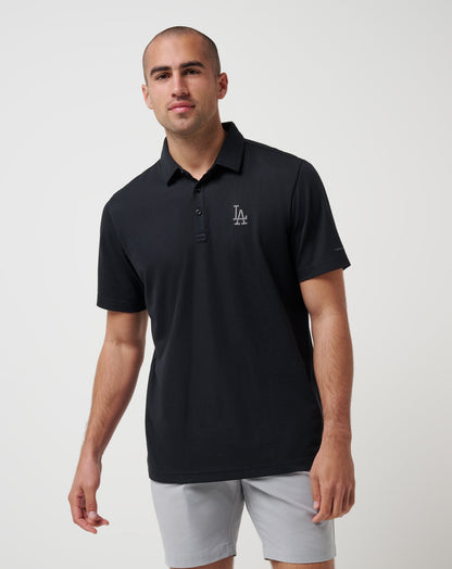 Los Angeles Dodgers Playoff Pitch Polo Black | Travis Mathew Everyday