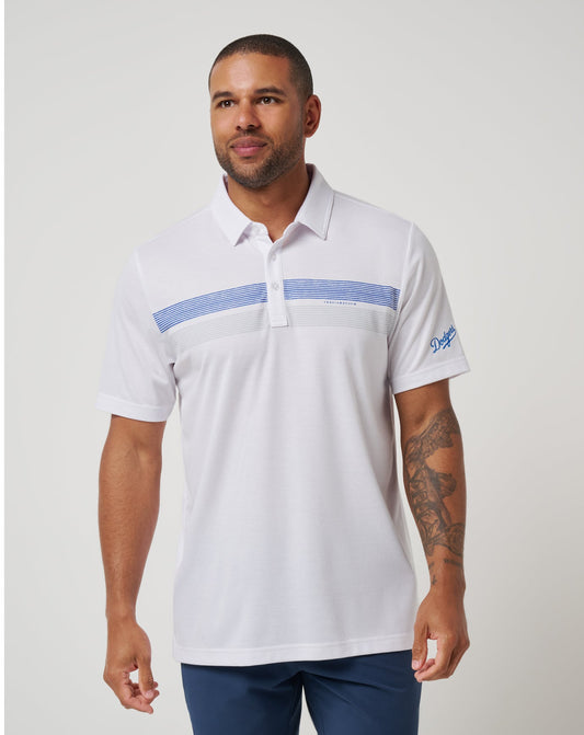 Los Angeles Dodgers Top Recruit Polo White | Travis Mathew Latest
