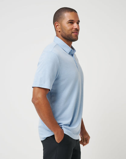 Los Angeles Dodgers Playoff Pitch Polo Heather Blue | Travis Mathew Everyday