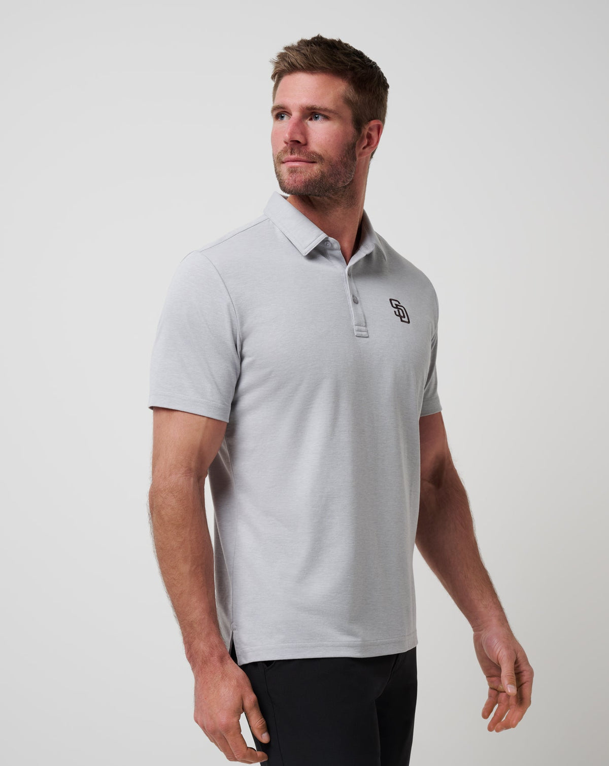 San Diego Padres Playoff Pitch Polo Heather Grey | Travis Mathew New