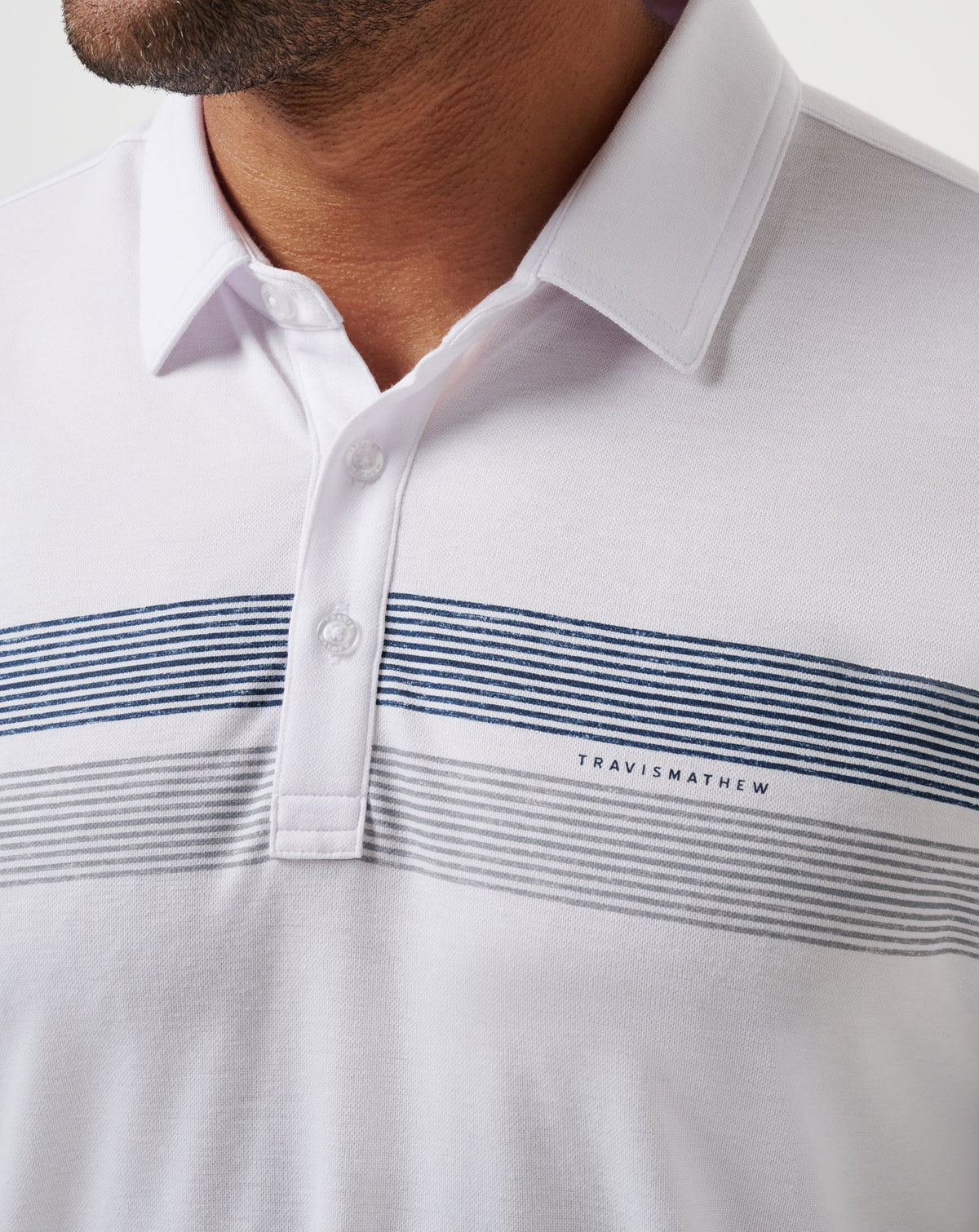 New York Yankees Top Recruit Polo White | Travis Mathew Popular