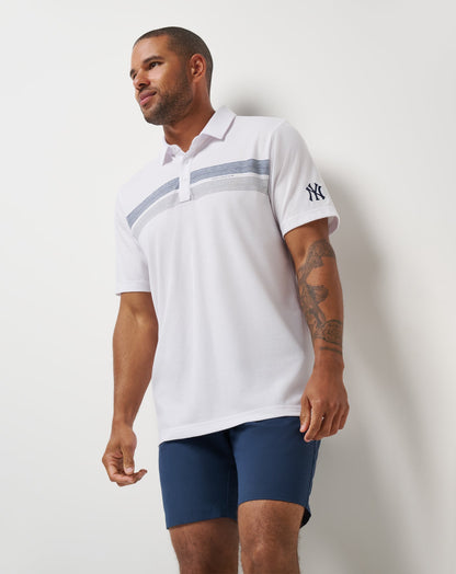 New York Yankees Top Recruit Polo White | Travis Mathew Popular