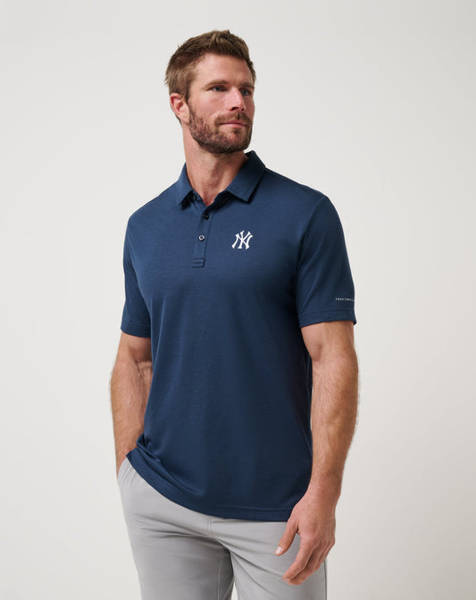 New York Yankees Playoff Pitch Polo Navy | Travis Mathew Smart Buy