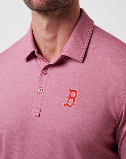 Boston Red Sox Playoff Pitch Polo Heather Red | Travis Mathew Discount