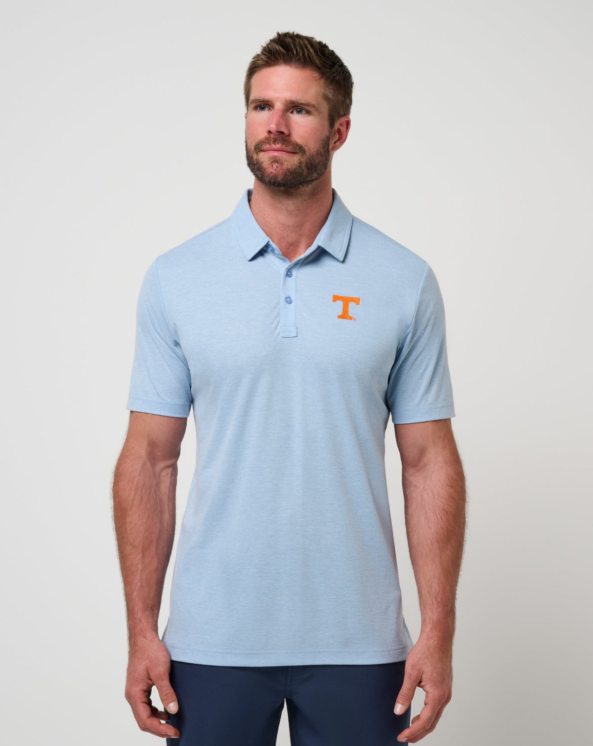 Tennessee School Pride Polo Heather Blue | Travis Mathew Essential