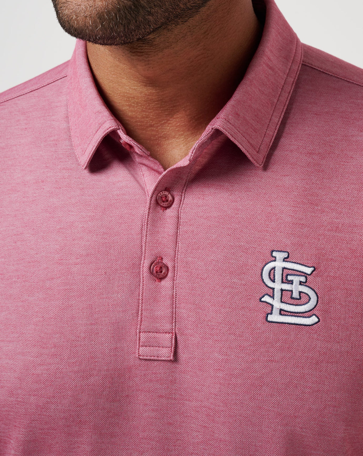St Louis Cardinals Playoff Pitch Polo Heather Red | Travis Mathew Everyday