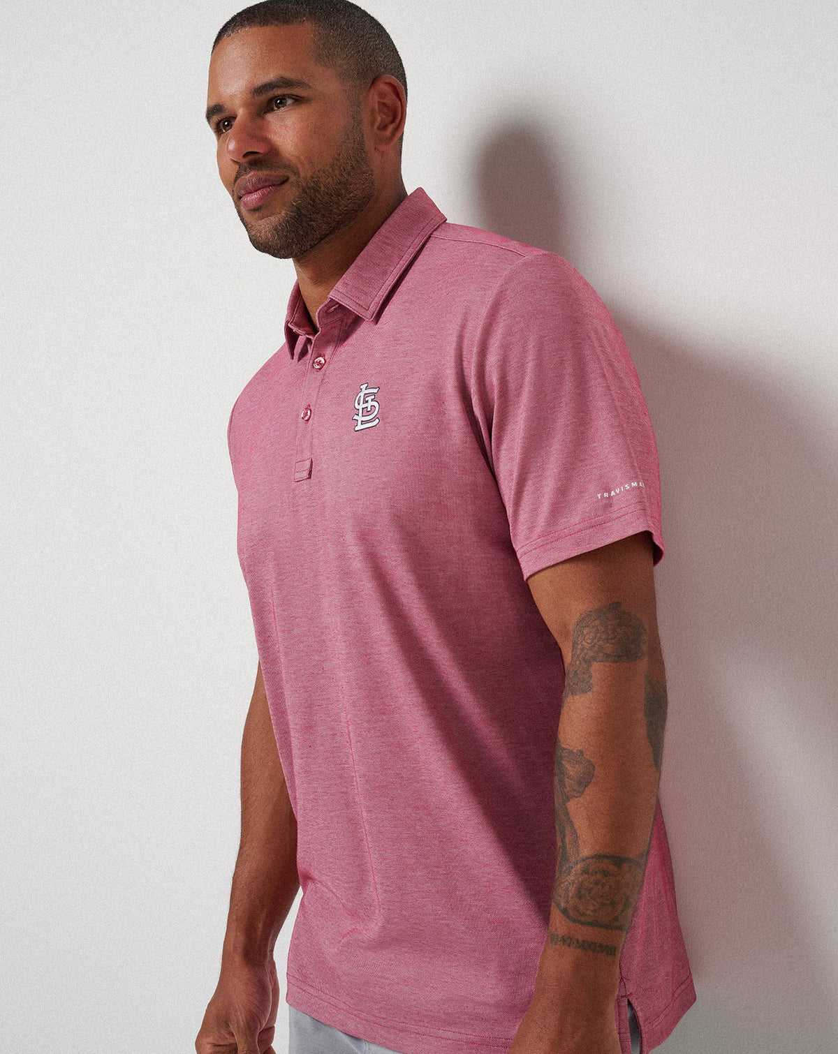 St Louis Cardinals Playoff Pitch Polo Heather Red | Travis Mathew Everyday