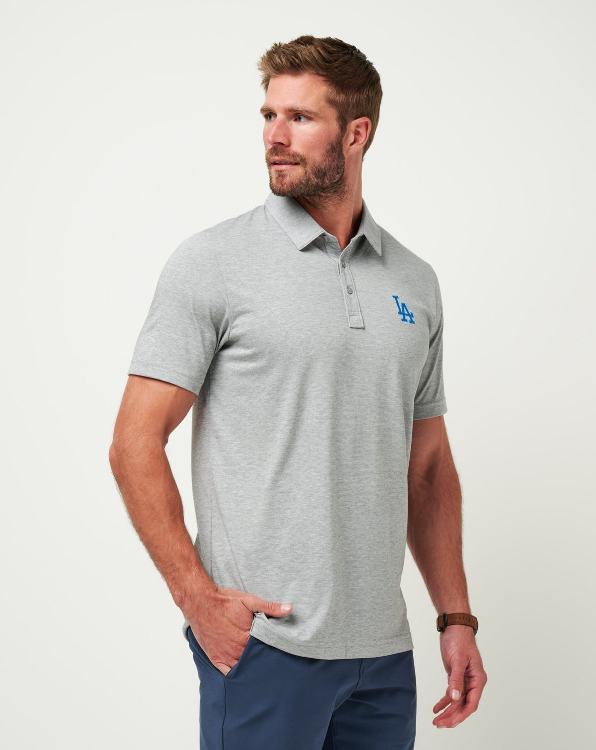 Los Angeles Dodgers The Zinna Polo Heather Grey | Travis Mathew Trending