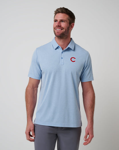 Chicago Cubs Playoff Pitch Polo Heather Blue | Travis Mathew Hot Sale