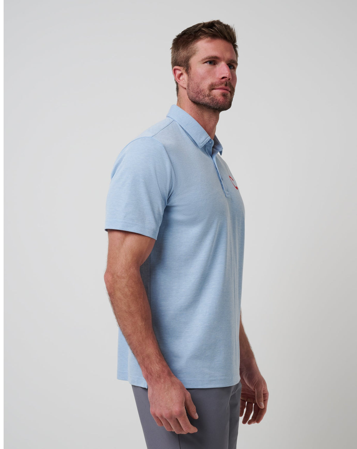Chicago Cubs Playoff Pitch Polo Heather Blue | Travis Mathew Hot Sale