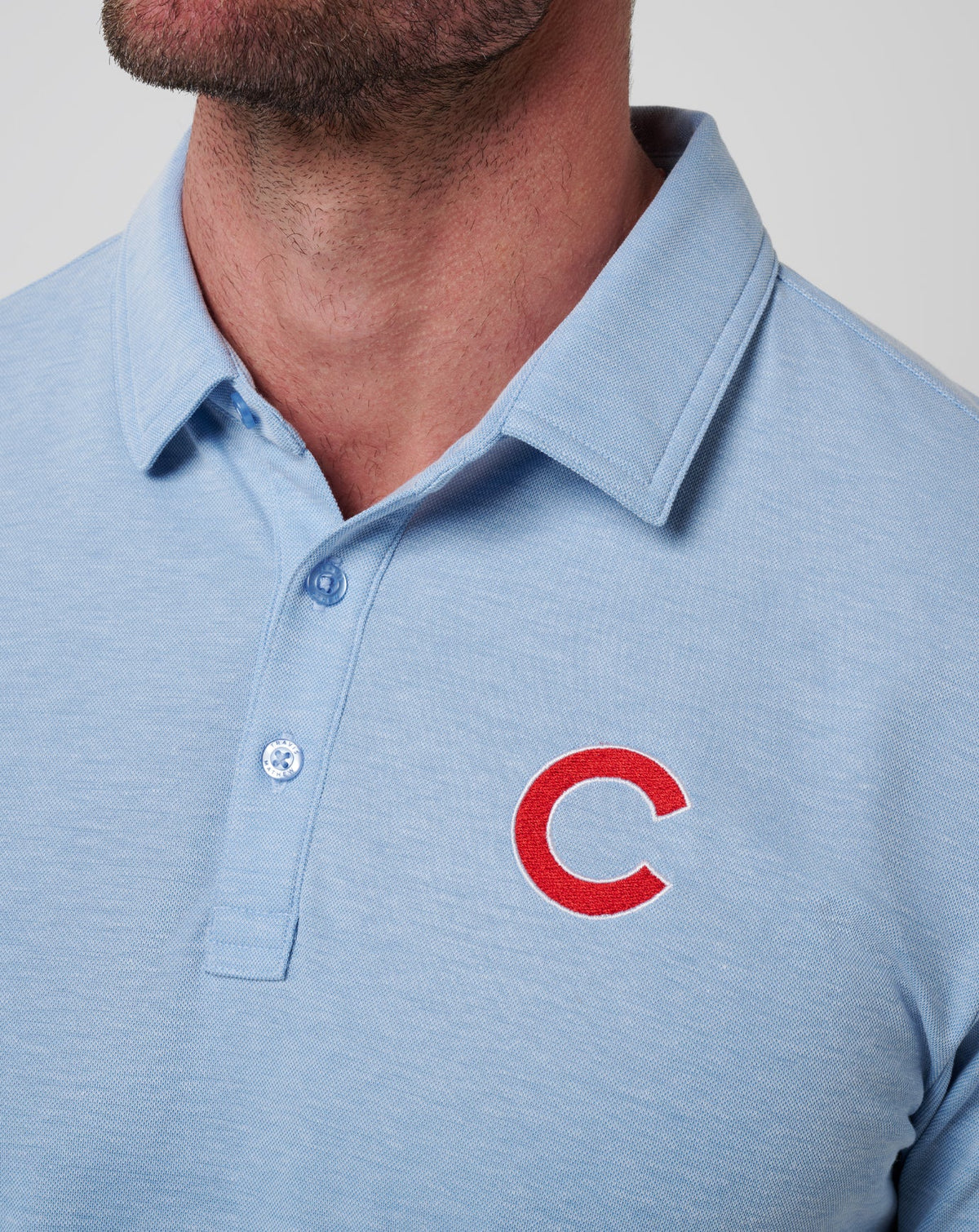 Chicago Cubs Playoff Pitch Polo Heather Blue | Travis Mathew Hot Sale