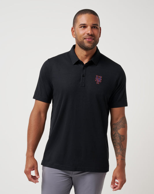 New York Mets Playoff Pitch Polo Black | Travis Mathew Deals