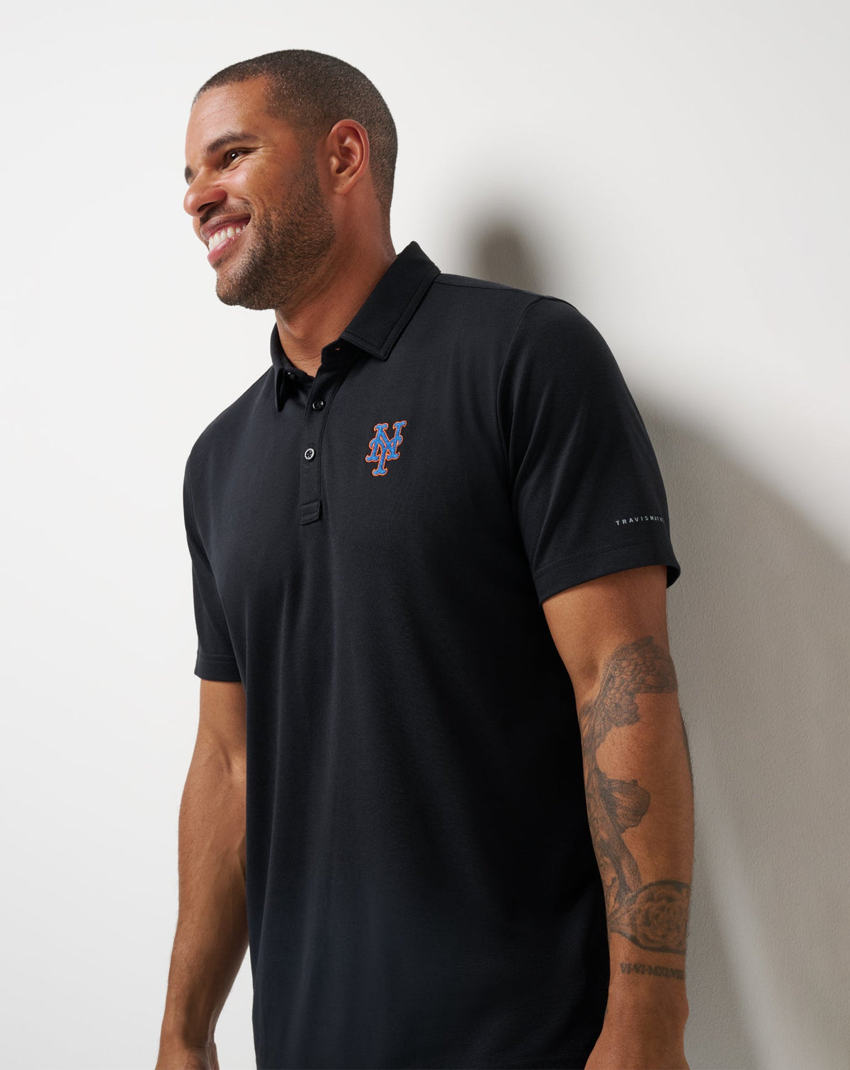 New York Mets Playoff Pitch Polo Black | Travis Mathew Deals