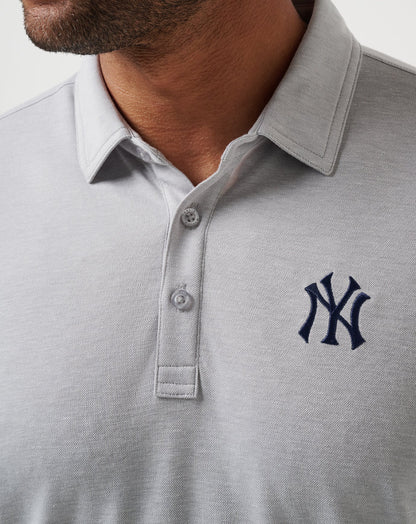 New York Yankees Playoff Pitch Polo Heather Grey | Travis Mathew Value