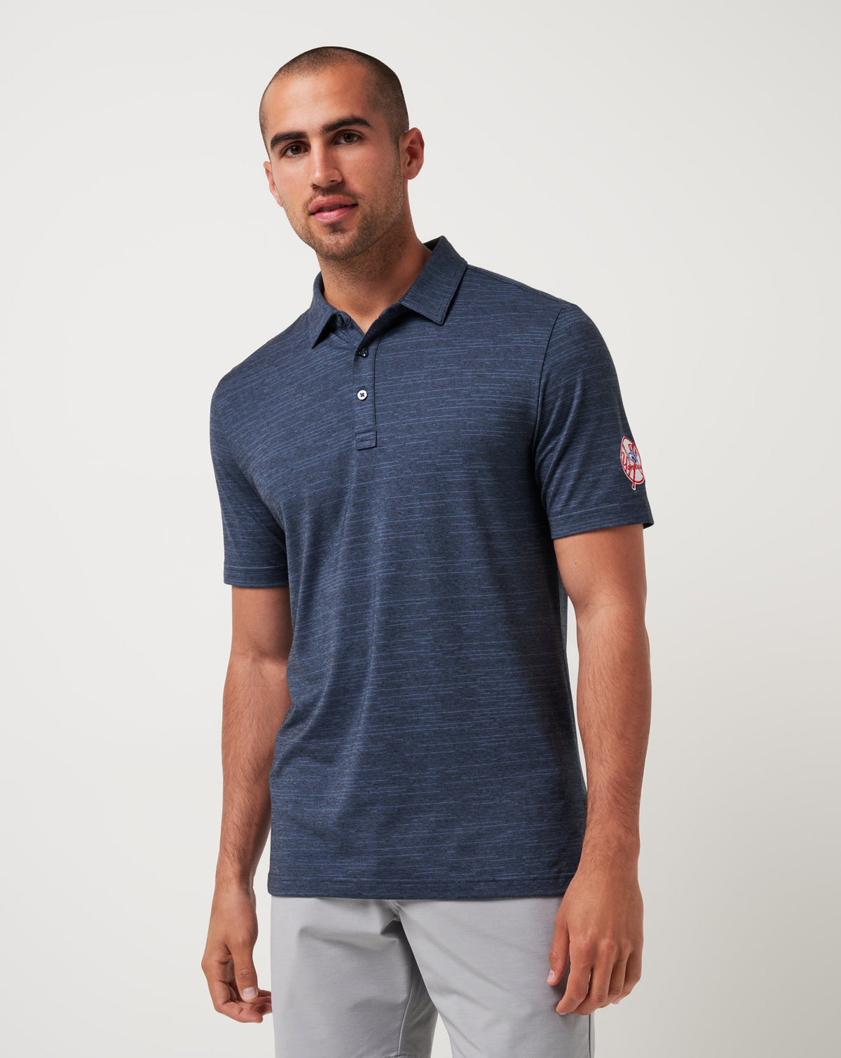 New York Yankees The Heater Polo Vintage Indigo/Black | Travis Mathew Featured