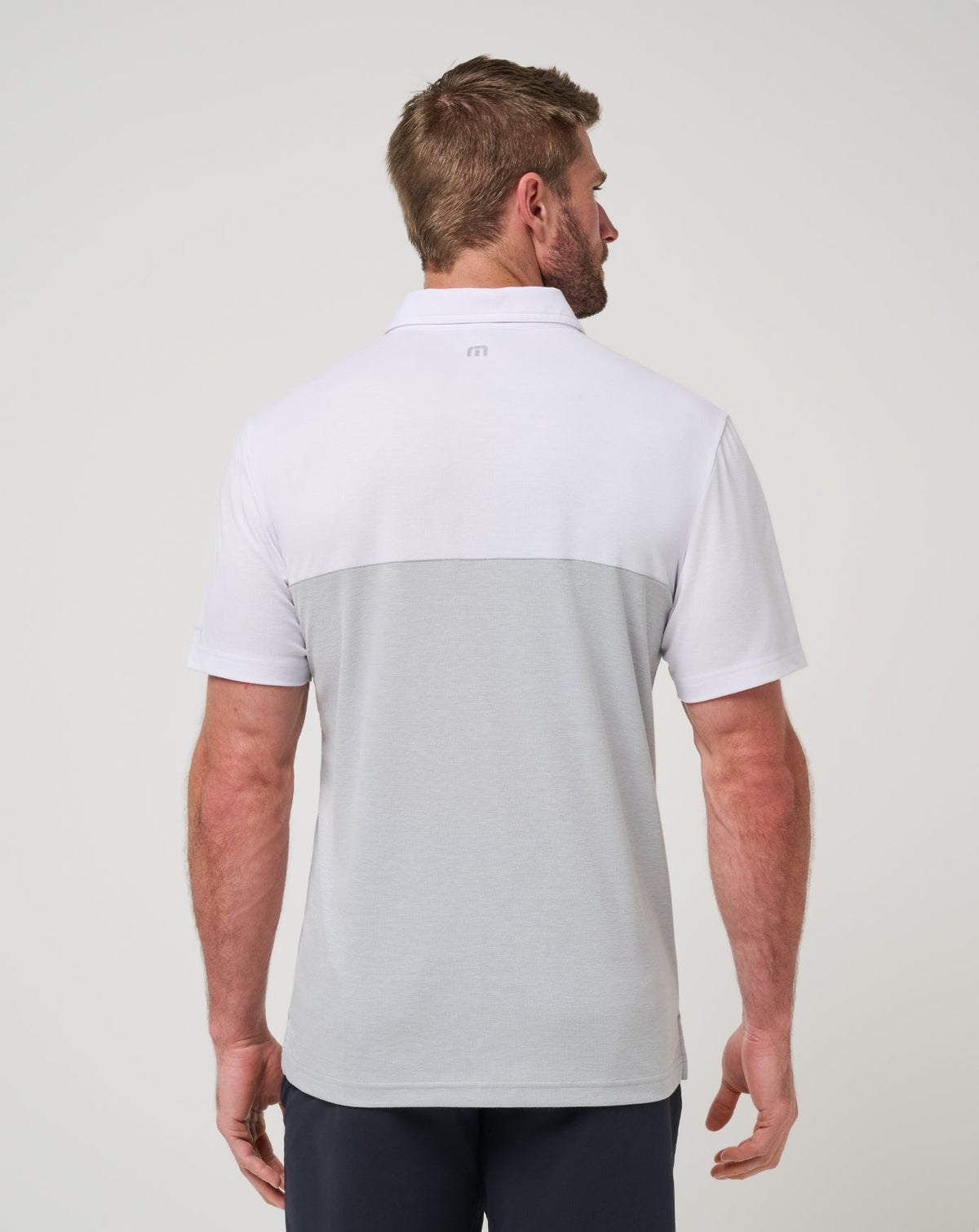 Iowa Drop Back Polo White/Heather Grey | Travis Mathew Everyday