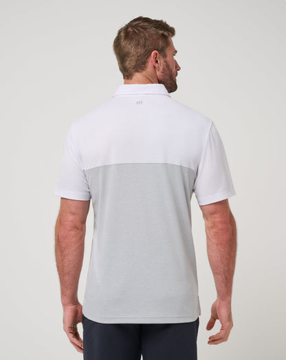Iowa Drop Back Polo White/Heather Grey | Travis Mathew Everyday