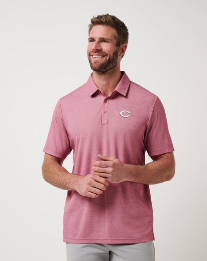 Cincinnati Reds Playoff Pitch Polo Heather Red | Travis Mathew Hot Sale