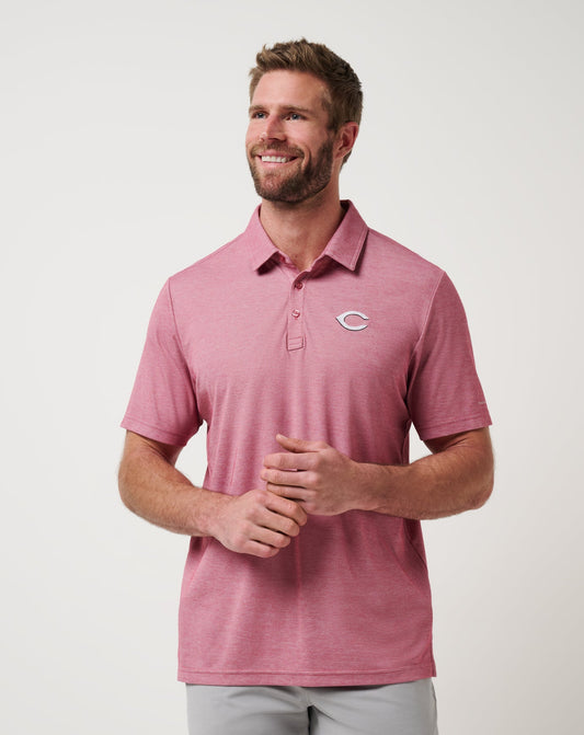 Cincinnati Reds Playoff Pitch Polo Heather Red | Travis Mathew Hot Sale