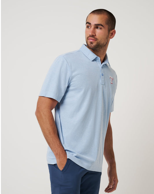 Texas Rangers Playoff Pitch Polo Heather Blue | Travis Mathew Essential