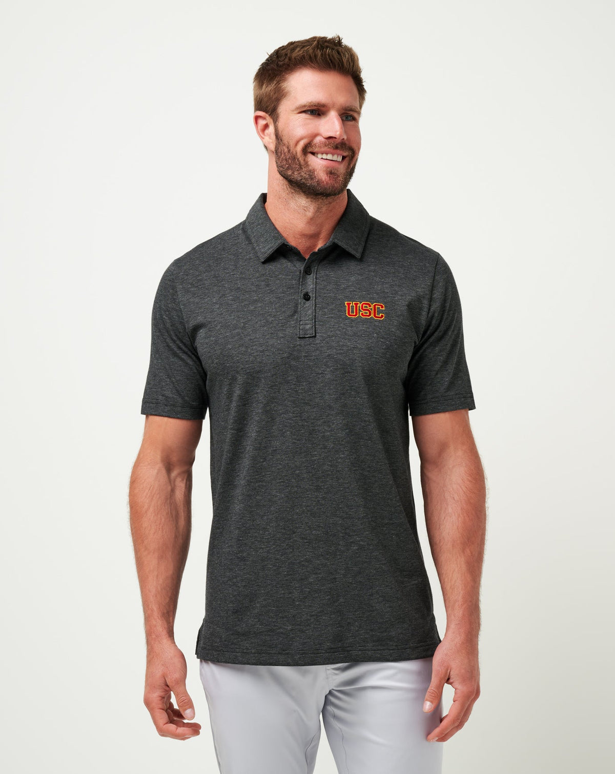 USC The Zinna Polo Heather Black | Travis Mathew Popular