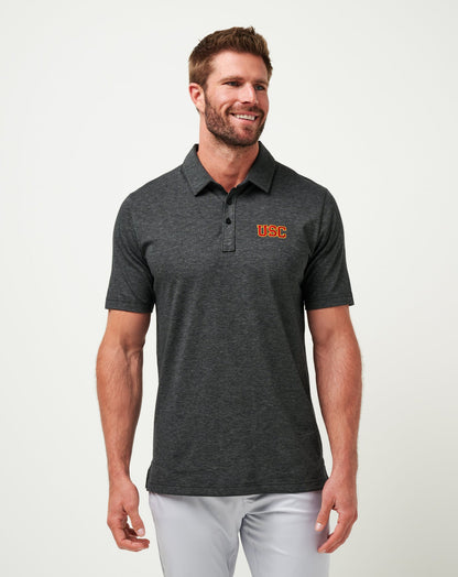 USC The Zinna Polo Heather Black | Travis Mathew Popular