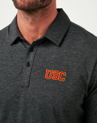 USC The Zinna Polo Heather Black | Travis Mathew Popular