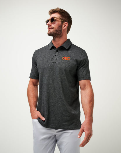 USC The Zinna Polo Heather Black | Travis Mathew Popular