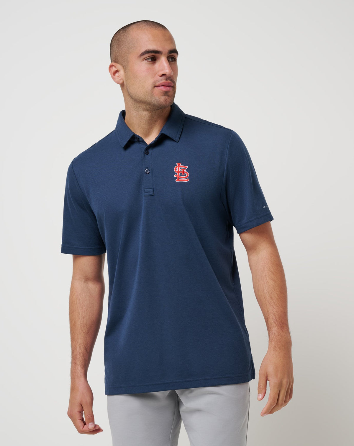 St Louis Cardinals Playoff Pitch Polo Navy | Travis Mathew Best Seller