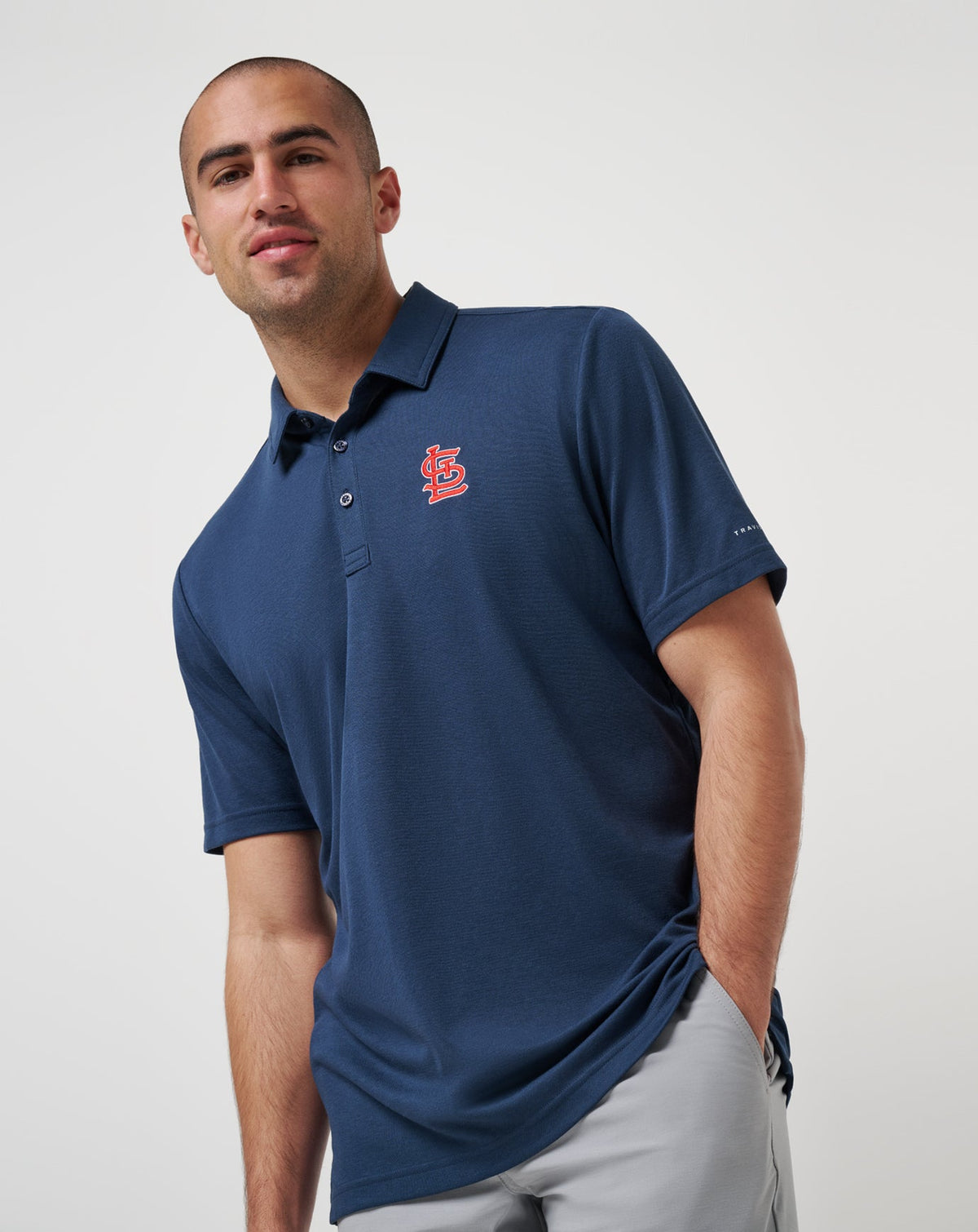 St Louis Cardinals Playoff Pitch Polo Navy | Travis Mathew Best Seller