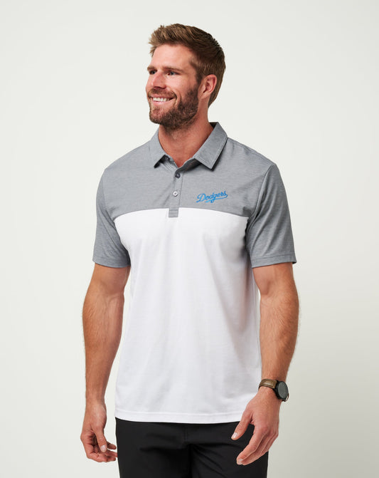 Los Angeles Dodgers The Rudds 2.0 Polo Heather Quiet Shade/White | Travis Mathew Top Pick