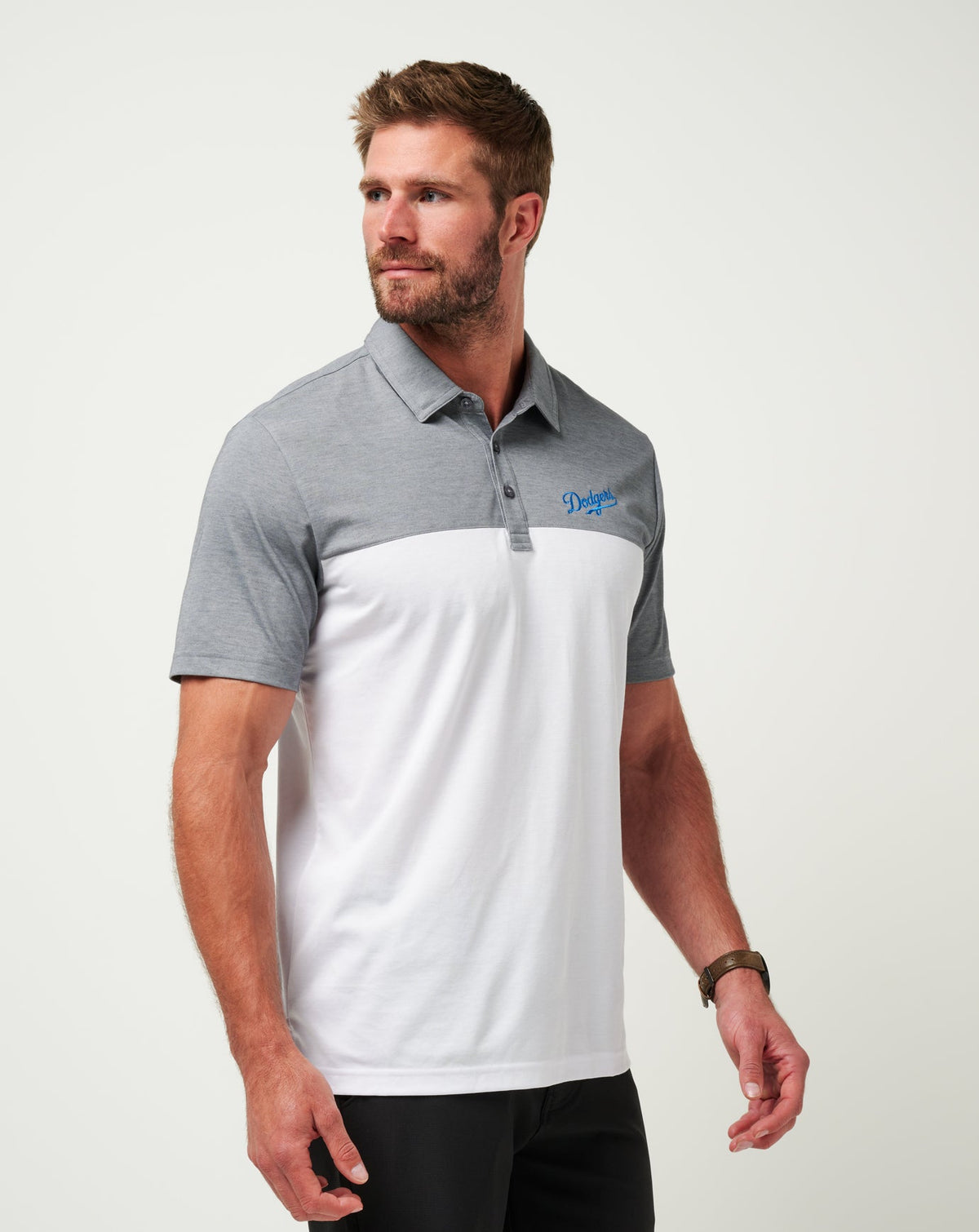 Los Angeles Dodgers The Rudds 2.0 Polo Heather Quiet Shade/White | Travis Mathew Top Pick