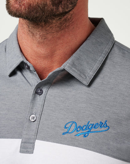 Los Angeles Dodgers The Rudds 2.0 Polo Heather Quiet Shade/White | Travis Mathew Top Pick