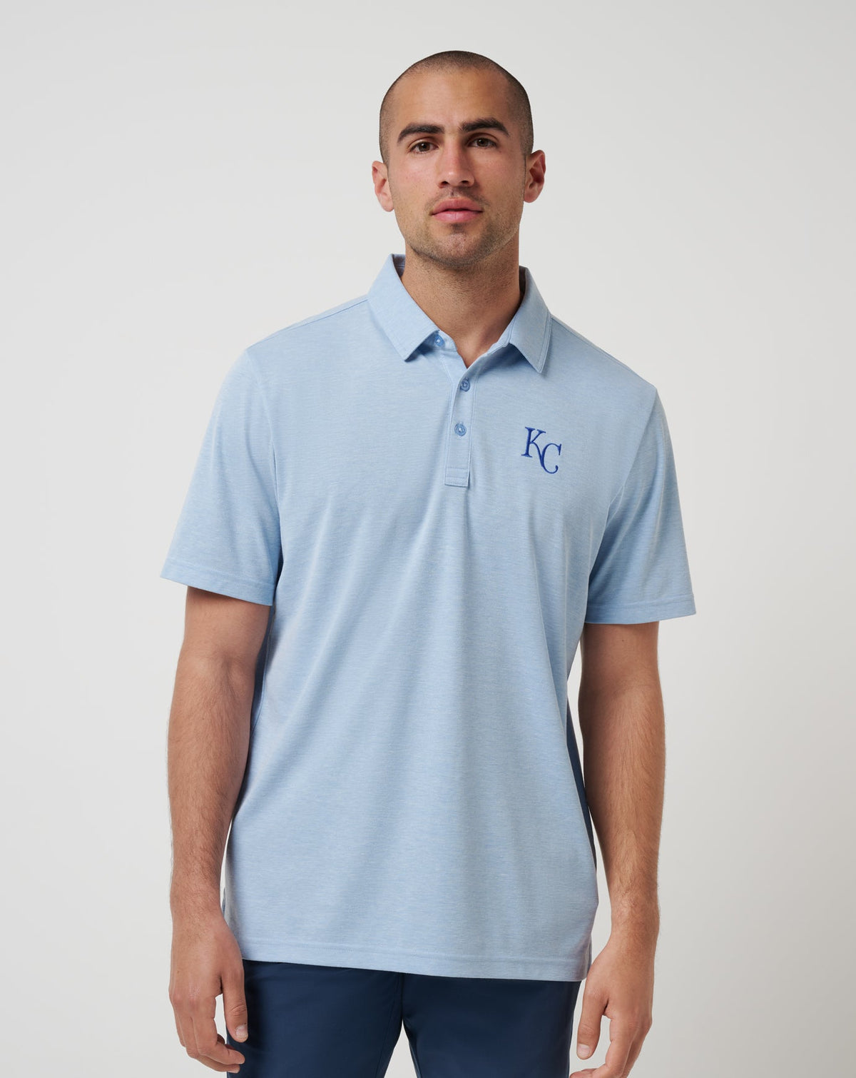 Kansas City Royals Playoff Pitch Polo Heather Blue | Travis Mathew Recommended