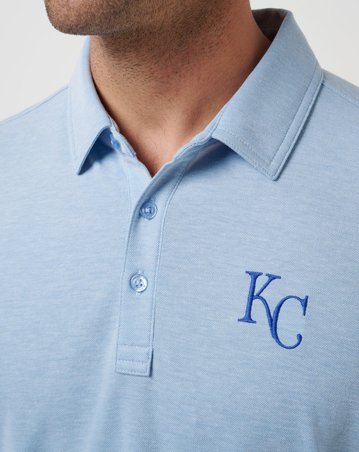 Kansas City Royals Playoff Pitch Polo Heather Blue | Travis Mathew Recommended