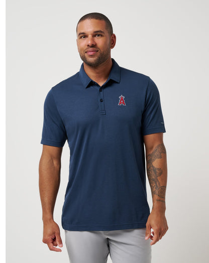 Los Angeles Angels Playoff Pitch Polo Navy | Travis Mathew Great Value