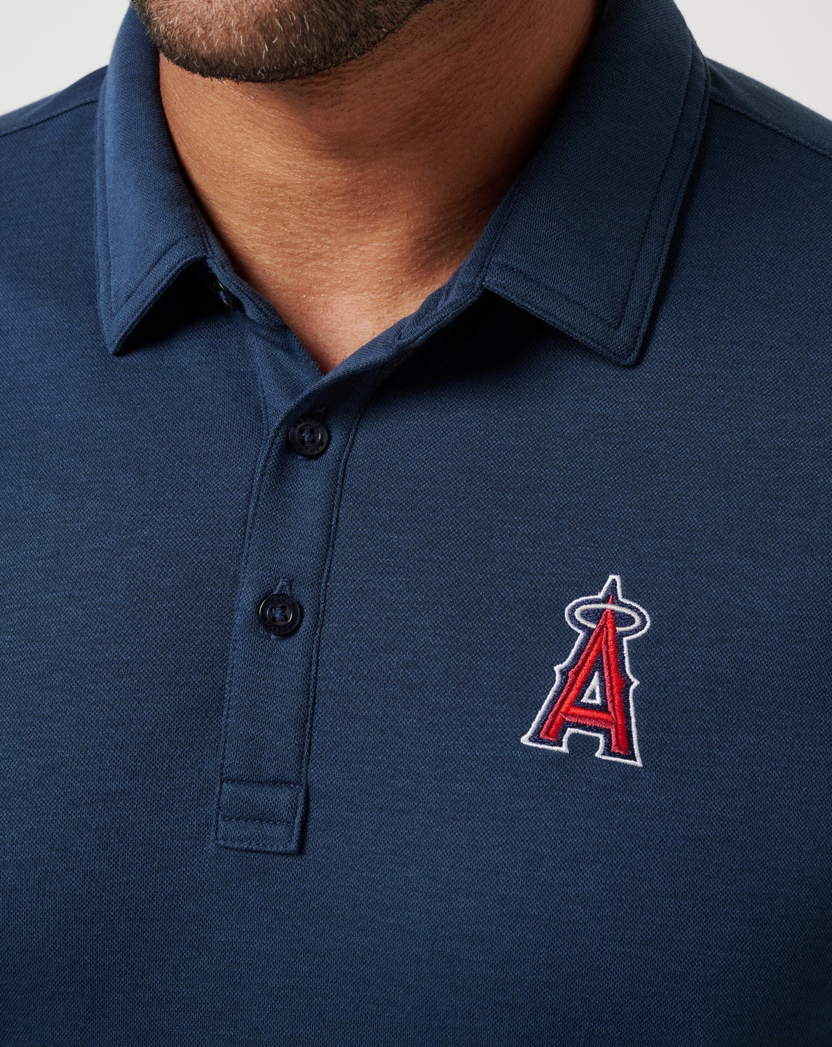 Los Angeles Angels Playoff Pitch Polo Navy | Travis Mathew Great Value