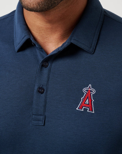 Los Angeles Angels Playoff Pitch Polo Navy | Travis Mathew Great Value