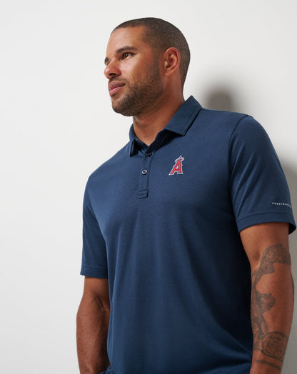 Los Angeles Angels Playoff Pitch Polo Navy | Travis Mathew Great Value