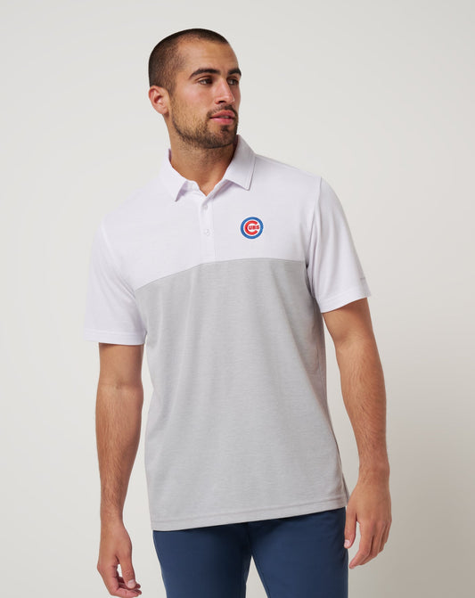 Chicago Cubs Home Run Leader Polo White/Heather Grey | Travis Mathew Special Offer