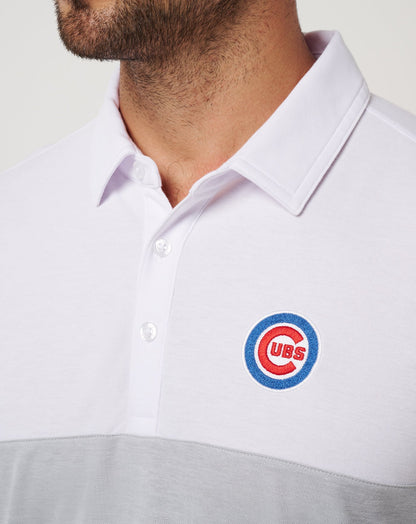 Chicago Cubs Home Run Leader Polo White/Heather Grey | Travis Mathew Special Offer