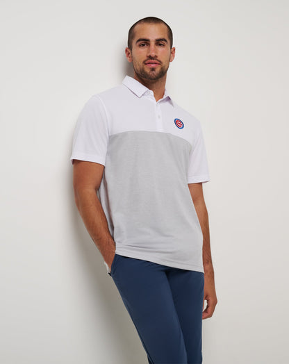 Chicago Cubs Home Run Leader Polo White/Heather Grey | Travis Mathew Special Offer