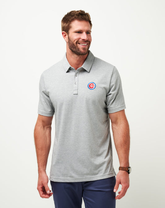 Chicago Cubs The Zinna Polo Heather Grey | Travis Mathew Best Seller