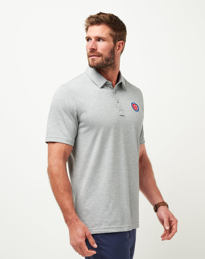 Chicago Cubs The Zinna Polo Heather Grey | Travis Mathew Best Seller