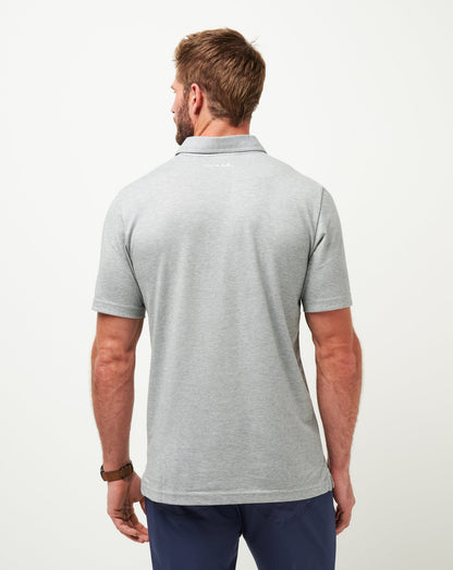 Chicago Cubs The Zinna Polo Heather Grey | Travis Mathew Best Seller