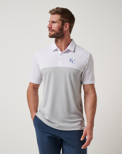 Kansas City Royals Home Run Leader Polo White/Heather Grey | Travis Mathew Customer Favorite