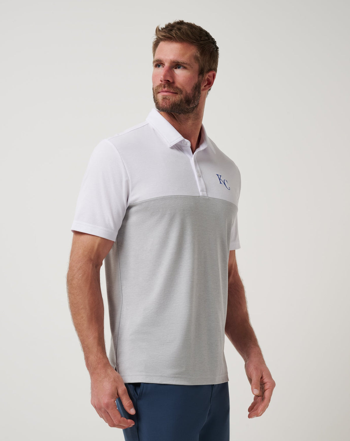 Kansas City Royals Home Run Leader Polo White/Heather Grey | Travis Mathew Customer Favorite