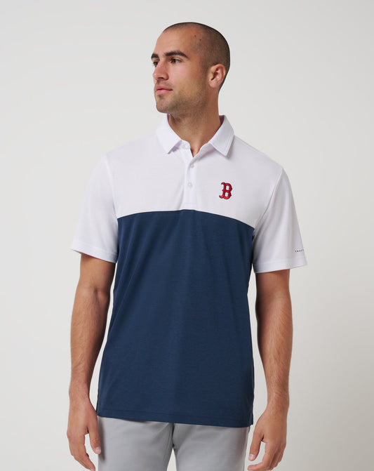 Boston Red Sox Home Run Leader Polo White/Navy | Travis Mathew Exclusive